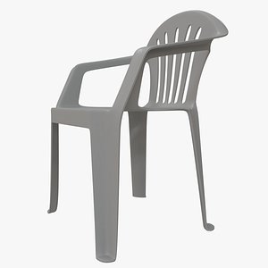 Monobloc plastic chair OBJ 3D model