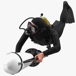Diver with Underwater Scooter Torpedo2000