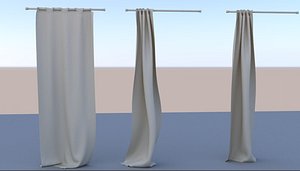 Animated curtain fabric 3D model