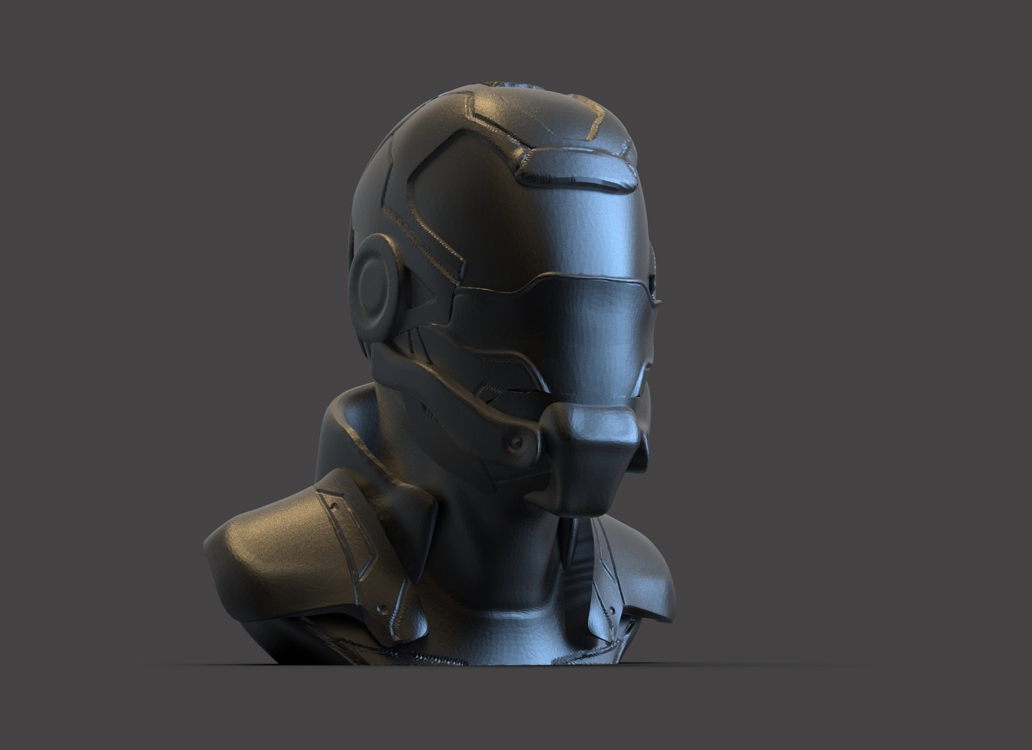 Cyborg Bust Model - TurboSquid 2233630