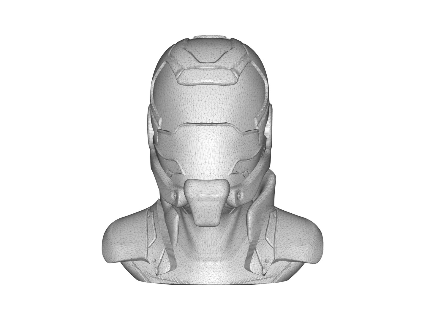 Cyborg Bust Model - TurboSquid 2233630