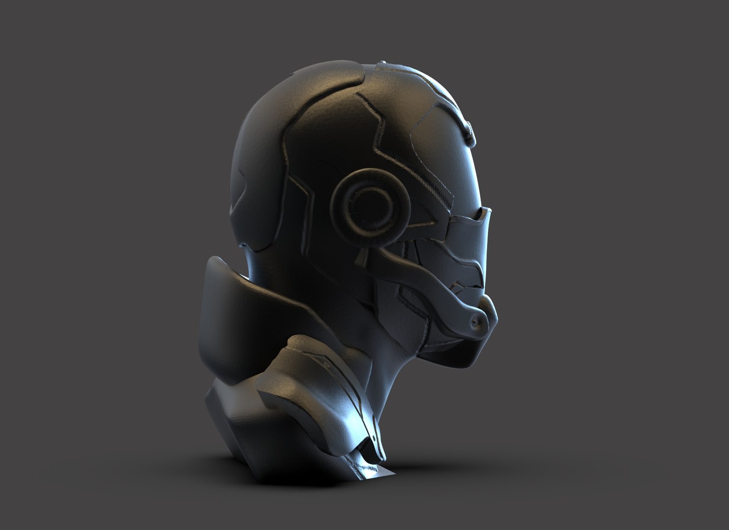 Cyborg Bust Model - TurboSquid 2233630