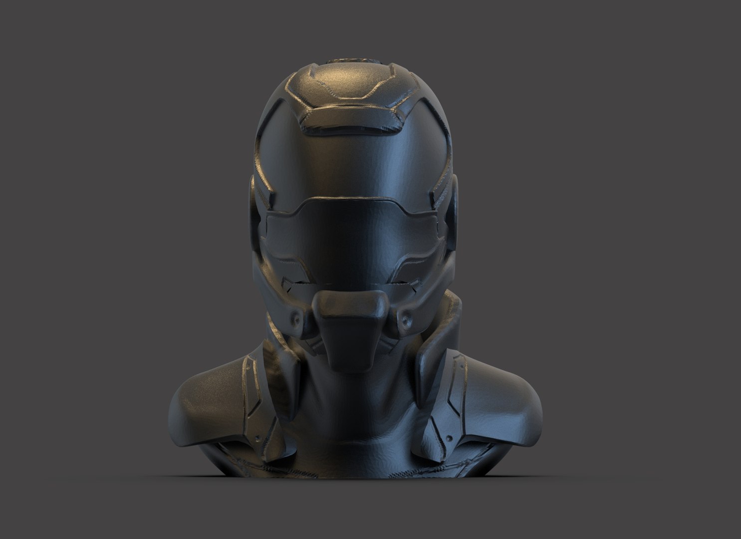 Cyborg Bust Model - TurboSquid 2233630