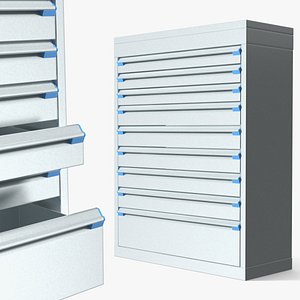 Vertical Steel Tool Drawer Cabinet Gray
