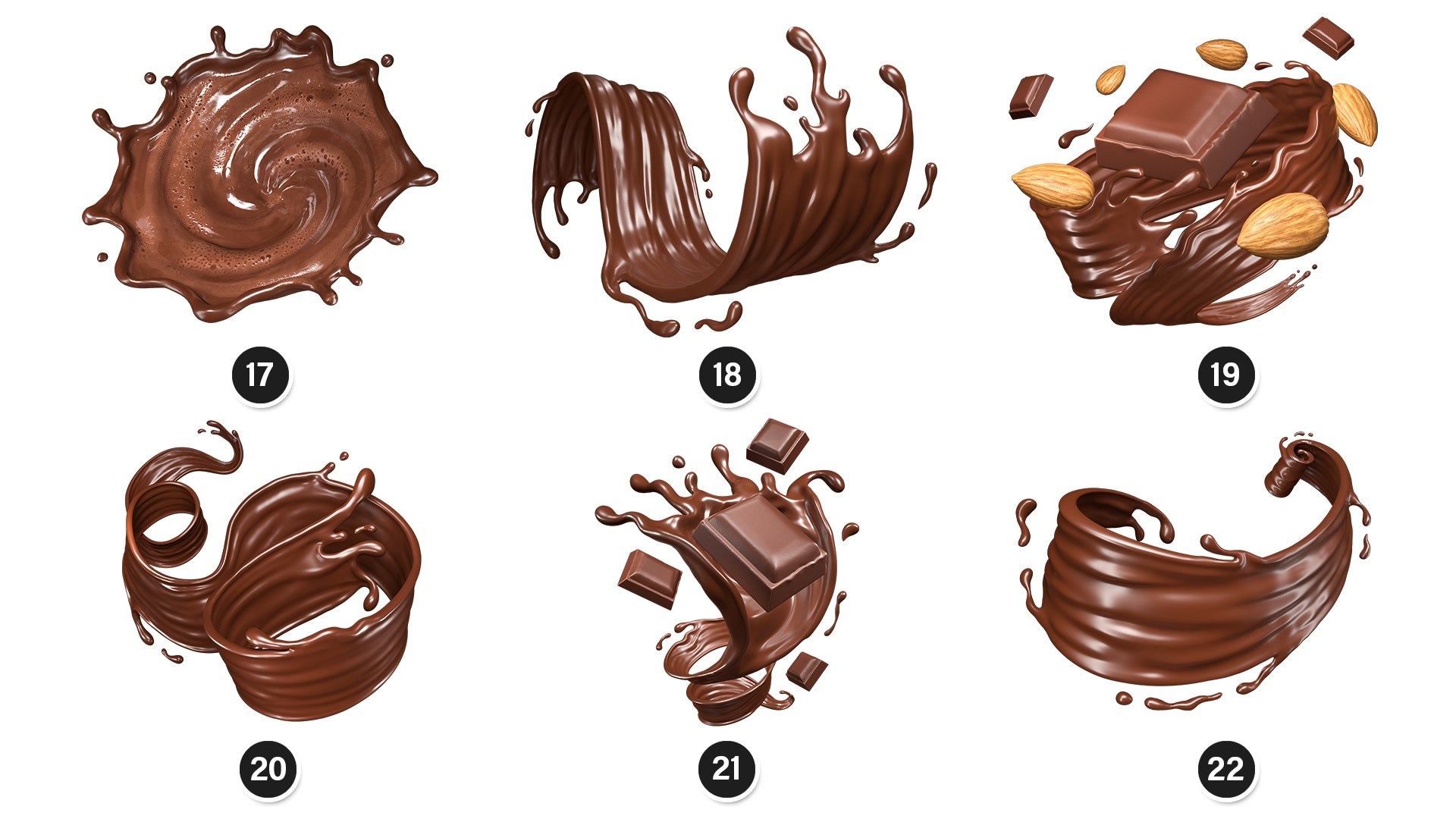 3D Splash Liquid Chocolate 34 Meshes 3D Model Collection model https://p.turbosquid.com/ts-thumb/TK/60Ovxe/2T/preview_3/jpg/1770284604/1920x1080/fit_q87/203203a9e14af7667e5b15e3d336712fec5e6c54/preview_3.jpg
