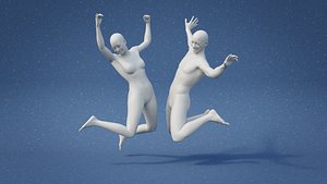 Couple Jumping for Joy model