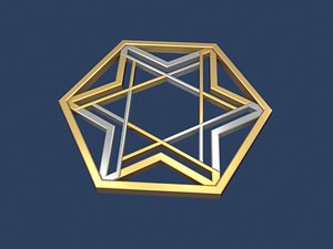 3D star david hexagon model