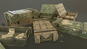 low-poly ammo box 3D