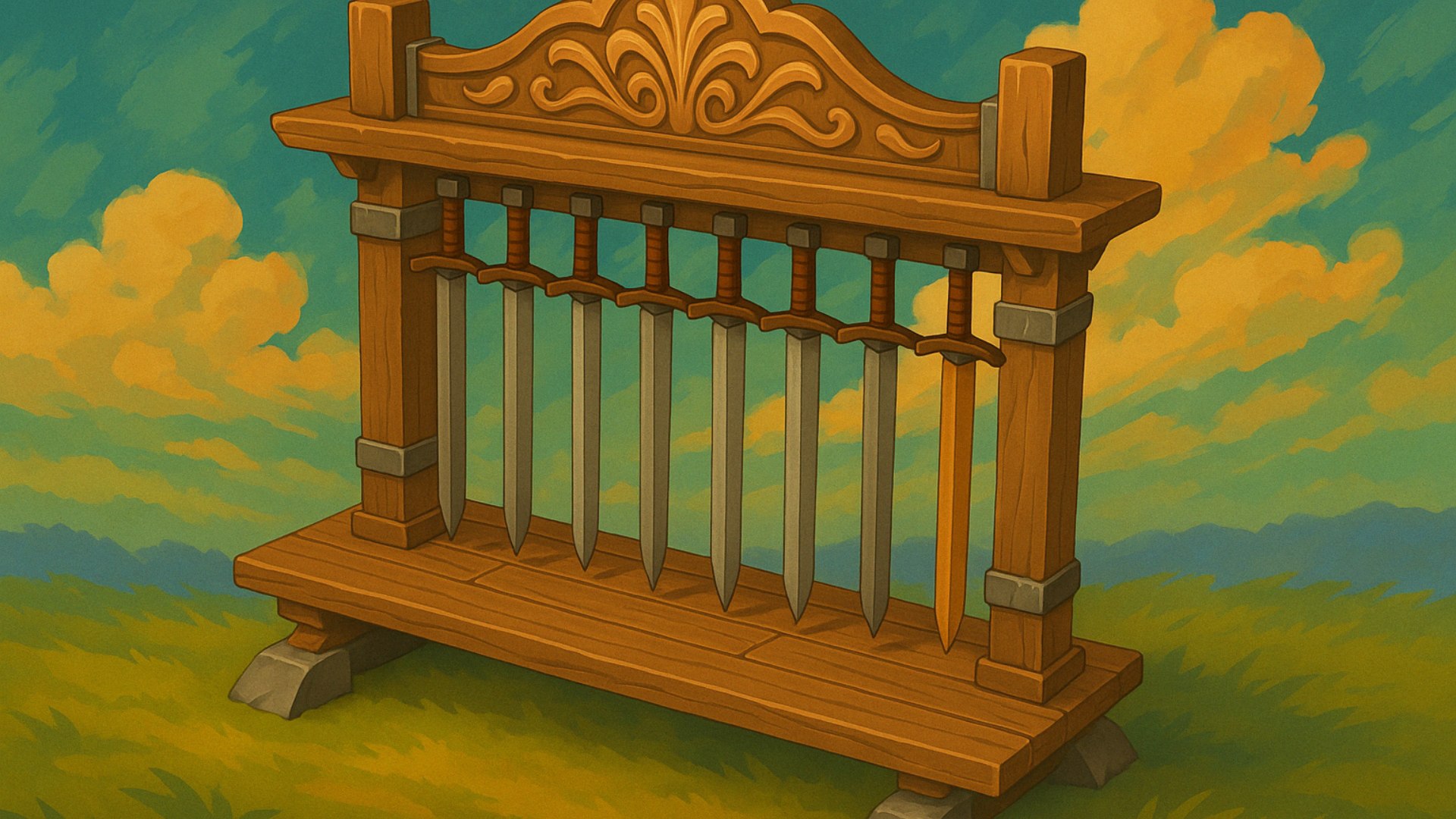 Stylized Medieval Sword Rack - Game Ready Prop 3D Model - TurboSquid ...