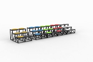 3D Bleacher modules 3D model