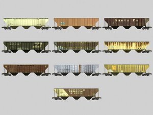 3d model railroad hopper car train