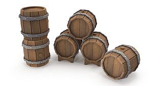 3D Stylized barrels