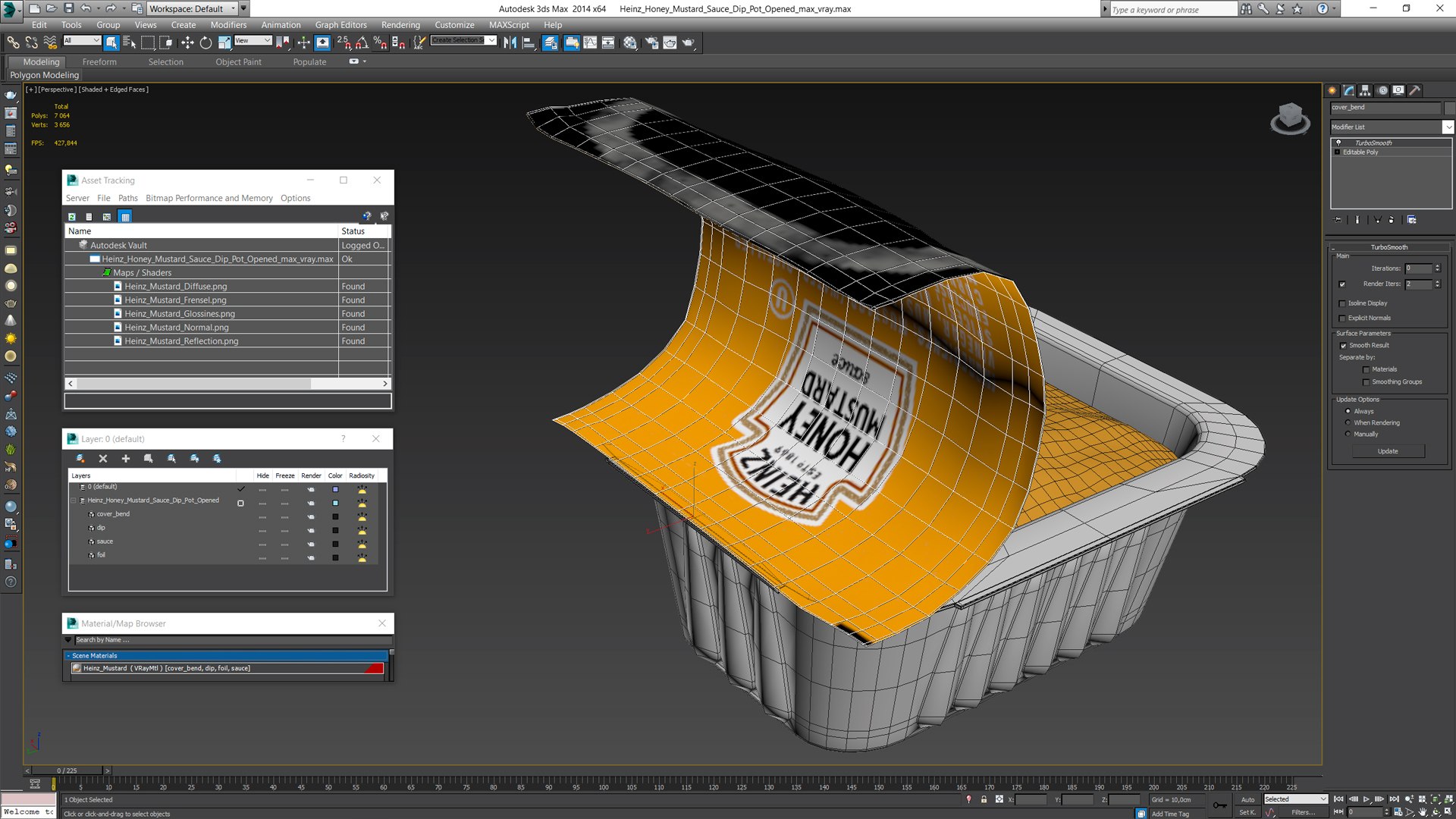 3D Heinz Honey Mustard Sauce Dip Pot Opened model - TurboSquid 2104102