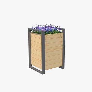 3D Street Flowerbed with Flowers model