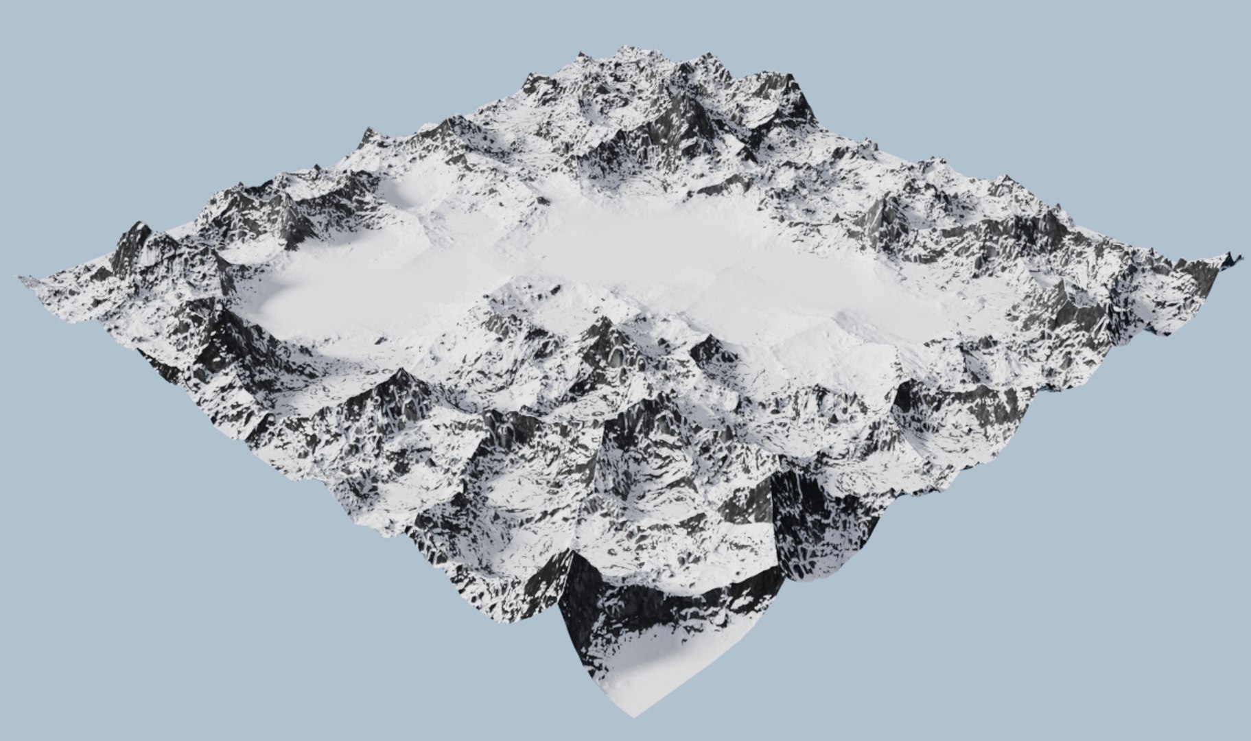 Valley Snowy Mountains 3D Model - TurboSquid 1540537