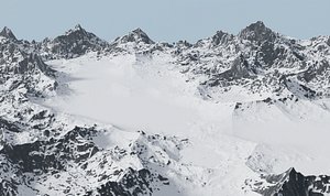 valley snowy mountains 3D model