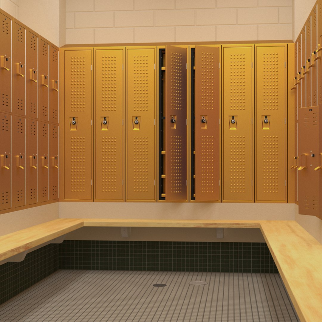 Locker Room Design Yellow 3D model preview