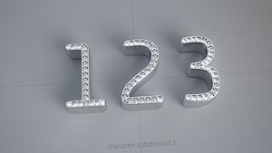 numbers diamonds 3D model