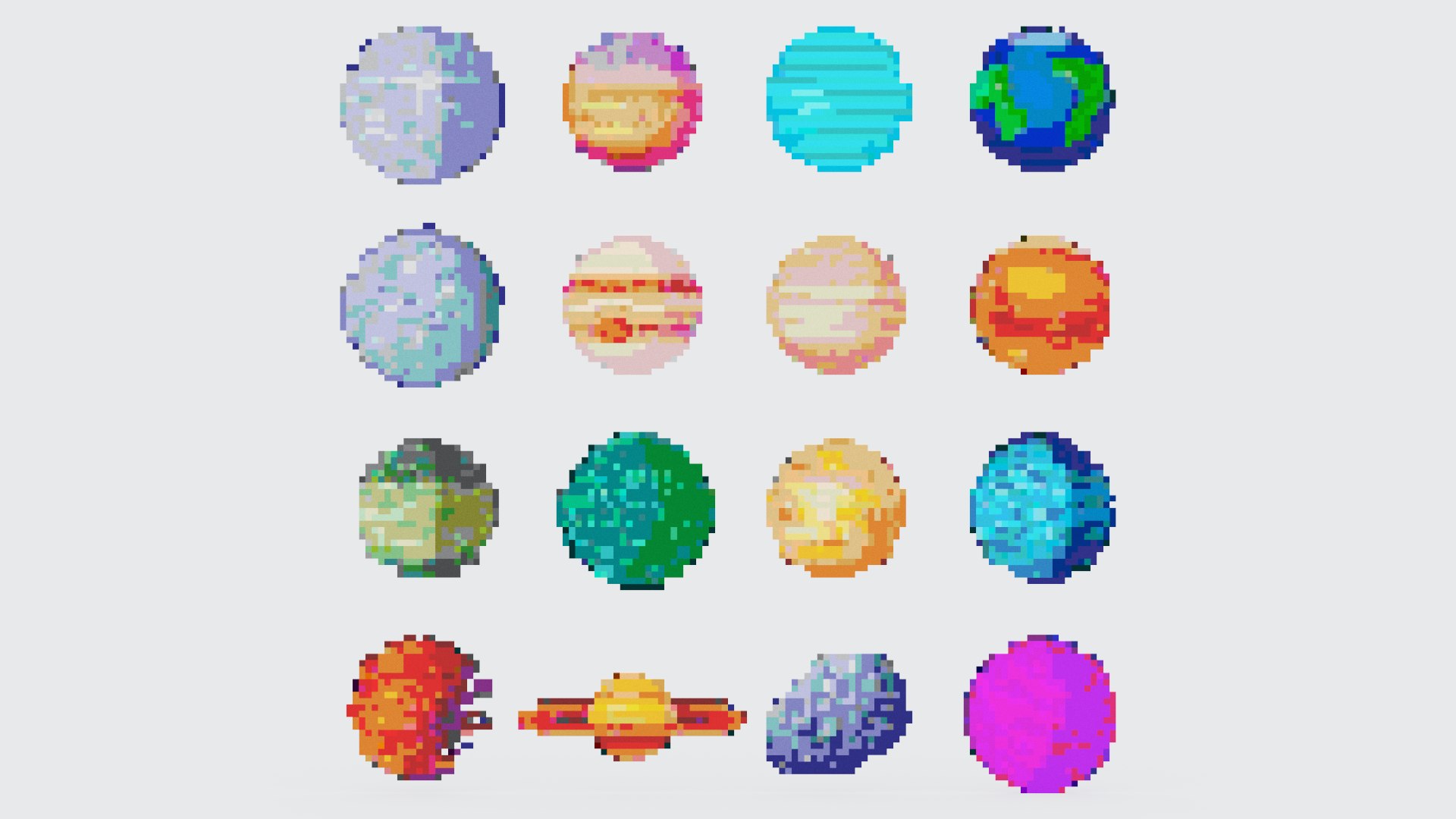 3D Pixel Planet Pack - TurboSquid 2021560