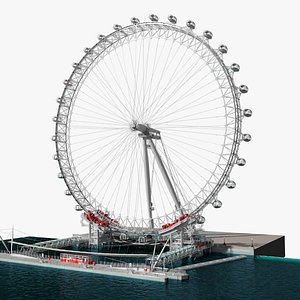 London Eye Millennium Wheel Pier with Water