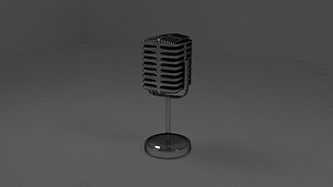 3d model old style microphone