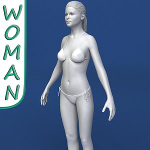 realistic woman modeled female body 3d model