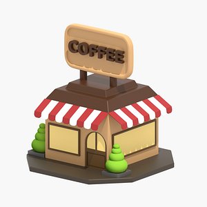Coffee Shop 3D Illustration 3D model