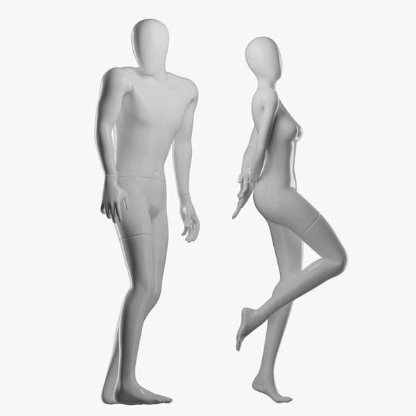 Rigged Male and Female Mannequin 03 3D model