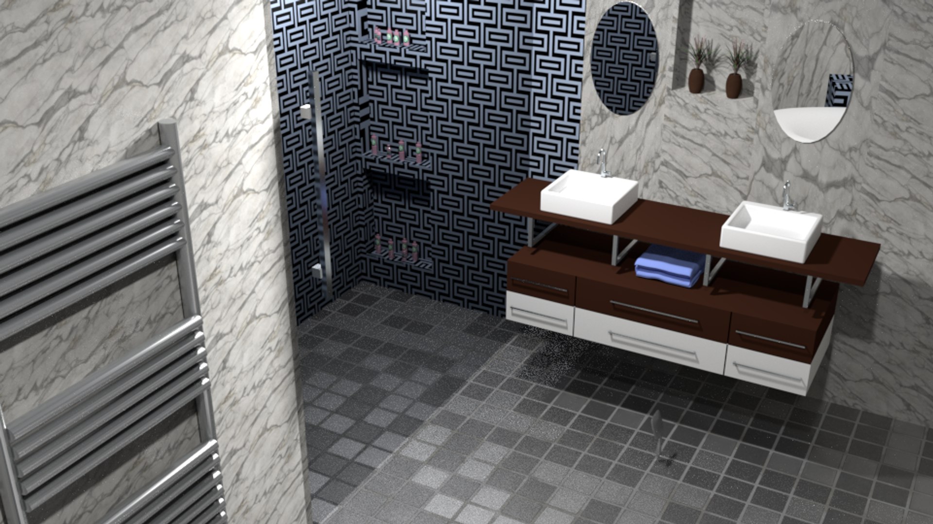 Modern Bathroom Interior Model - TurboSquid 1322616