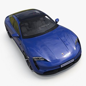 3D model Electric Sports Car Porsche Taycan Turbo S Gentian Blue