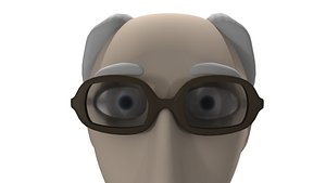 Old Man Cartoon rigged charachter (ready for animation)