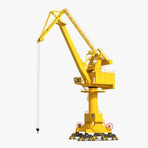 Level Luffing Port Crane Rigged Yellow
