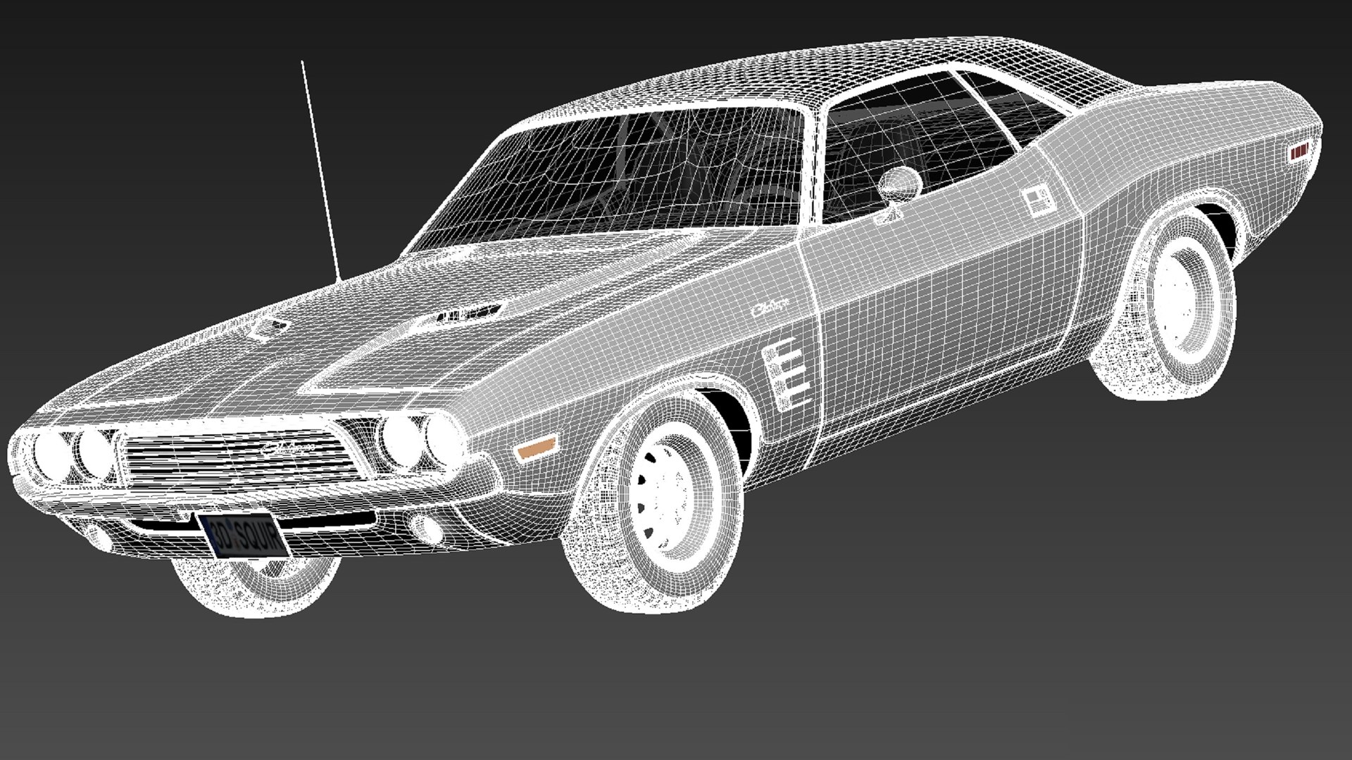 dodge challenger 1972 1974 3d model