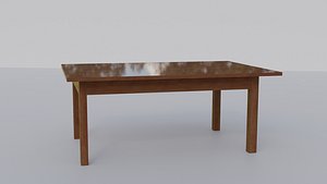 3D model wooden table