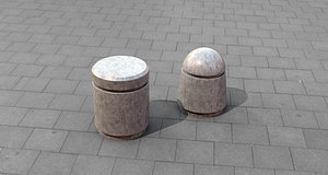 concrete bollards 3D model