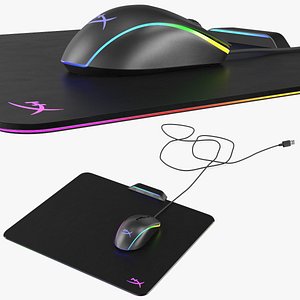 HyperX Pulsefire Surge Mouse with Mouse Pad Set switched On
