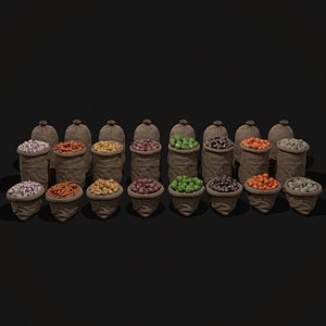 3D Sacks of Veggies model