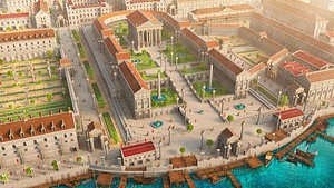 Caesarea Maritima Temple of Rome and Augustus Environment 3D
