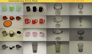 3D model wine glass cup coffee