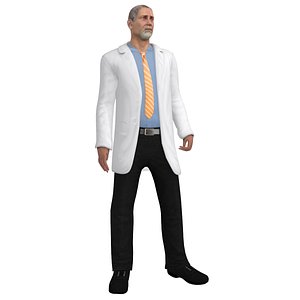 3d model of rigged doctor
