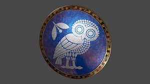 3D Ancient Greek City State Shield - Athens model