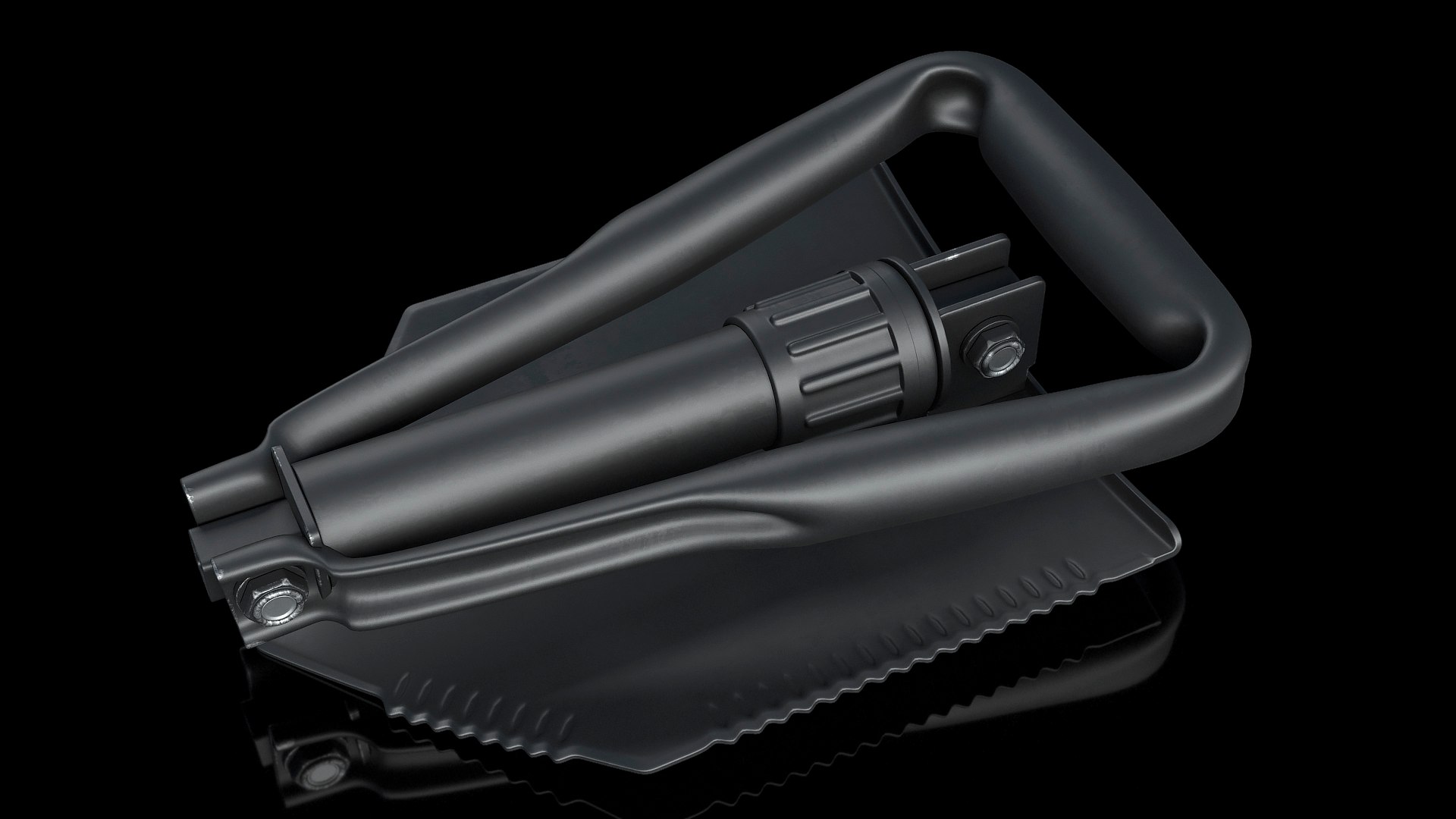 US GI Military Entrenching Shovel Folded 3D model preview