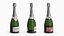 3D Champagne Bottle Mockup model