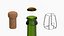 3D Champagne Bottle Mockup model