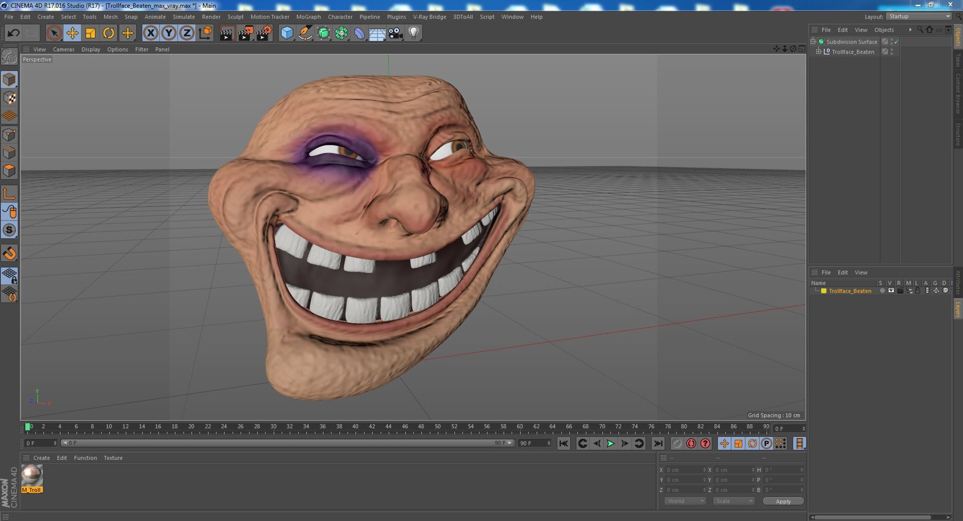 3D Trollface Beaten - TurboSquid 1832858