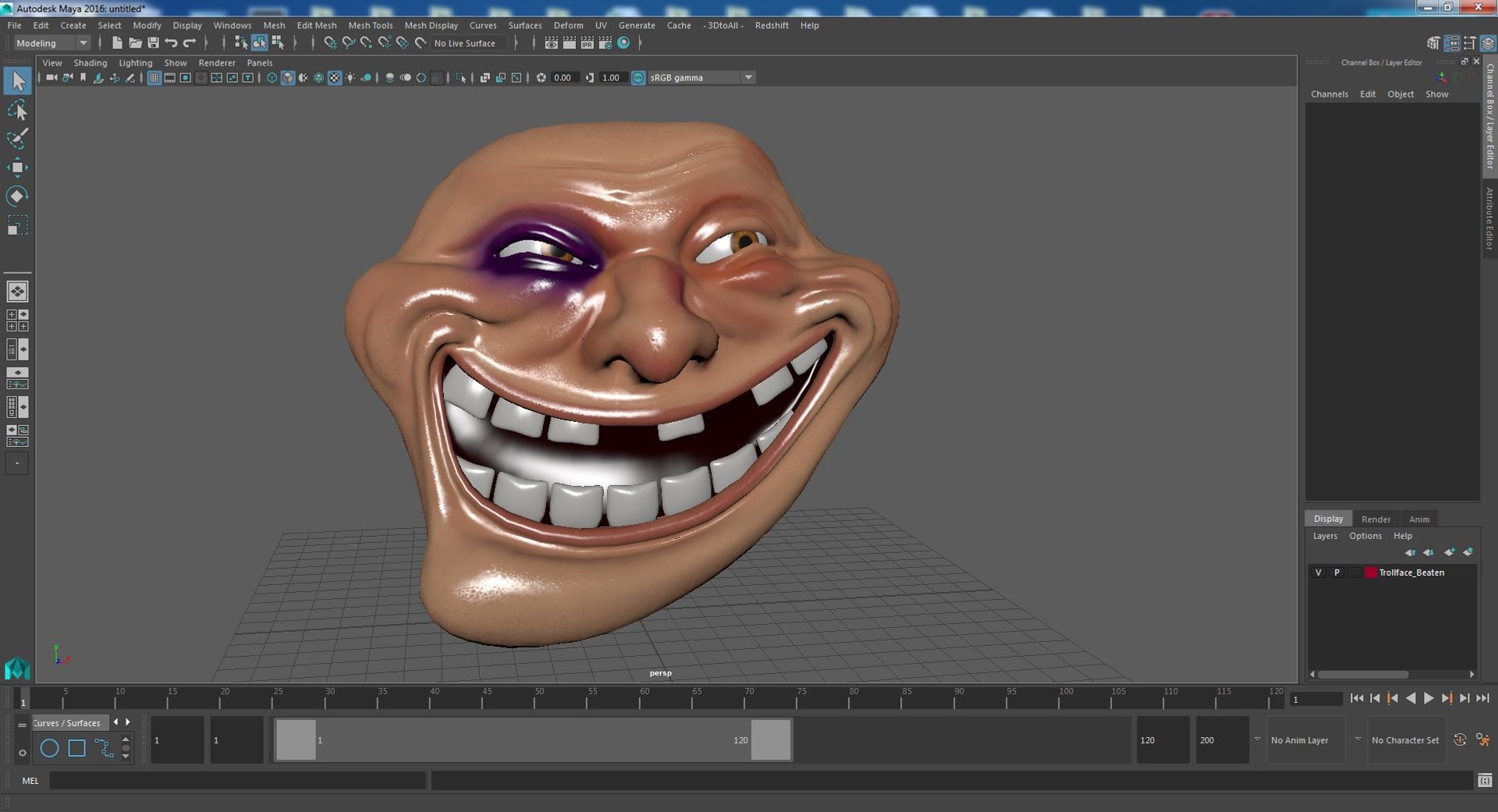 3D Trollface Beaten - TurboSquid 1832858