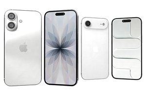 Apple iPhone 17 White And iPhone Air Cloud White 3D model