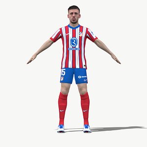 3D Rigged Clement Lenglet Atletico Madrid 2025 model