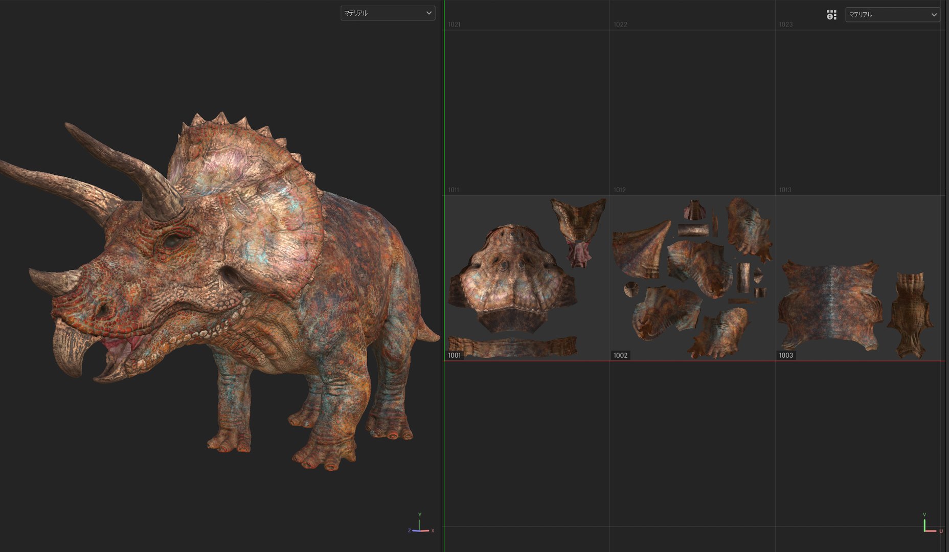 Triceratops 3D model https://p.turbosquid.com/ts-thumb/TM/GtsLp7/OK/59/png/1707123663/1920x1080/fit_q87/5c440aaaf7cc10ac9ba50ee55de1af81f99b13b0/59.jpg