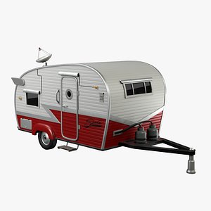 3D model trailer shasta red color